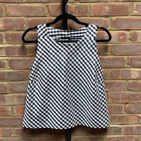 Emma & James Black & White Gingham Silk Sleeveless Top Size 14 - Picture 2 of 7